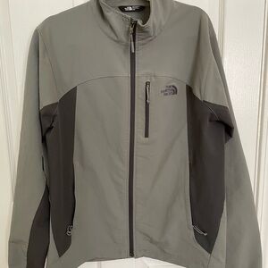The North Face Jacket Medium Men Full Zip Soft Shell Gray Black Two Tone